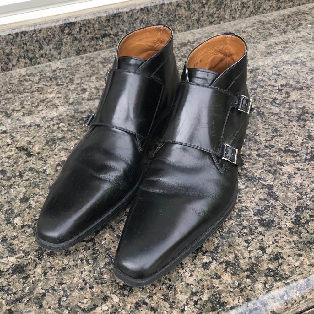 Men’s Magnanni Half Boot Monk Strap 11.5 Black